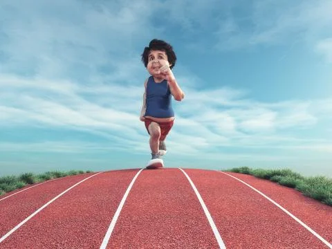 Runner on the track. Stock Illustration