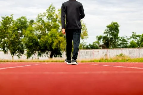 Runner on Track Foto stock