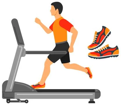 Runner on Treadmill Concept Stock-Illustration