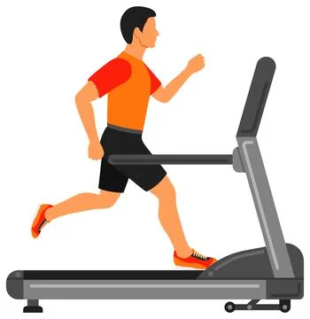 Runner on Treadmill Concept Stock Illustration
