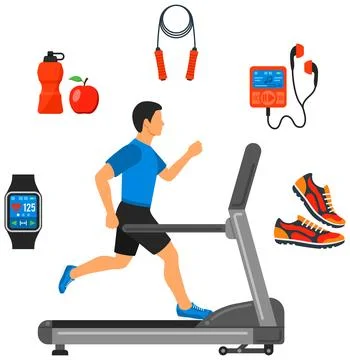 Runner on Treadmill Concept Stock-Illustration