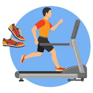 Runner on Treadmill Concept Illustrazione stock