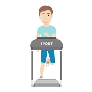 Runner on Treadmill Stock Illustration