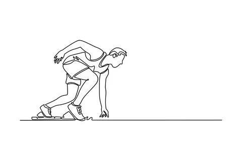 Runner using starting block to start his run on running track in stadium Stock Illustration