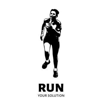 Runner vector logo. Brand's logo in the form to run Stock Illustration