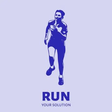 Runner vector logo. Brand's logo in the form to run Stock Illustration