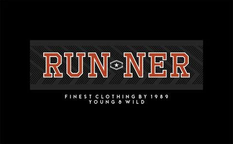 Runner vector typography for t-shirt. perfect for simple style Stock Illustration
