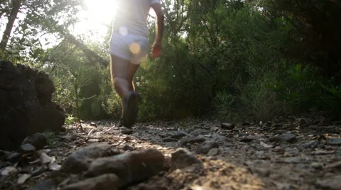 Runner Walking Across the Fields at Dusk Video stock 40906740