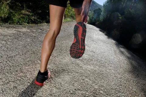 Runner warming up Foto stock