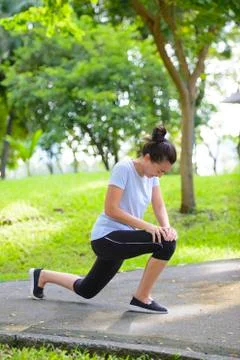 Runner warming up before running Stock Photos