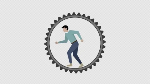 A runner in a wheel on a transparent background Stock Footage 239760446
