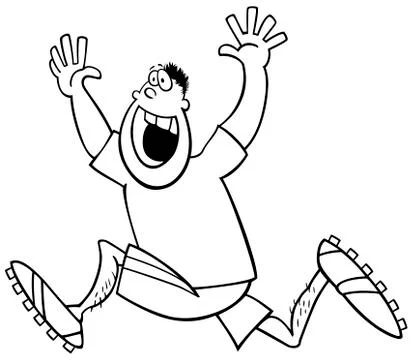 Runner winner coloring page Stock Illustration