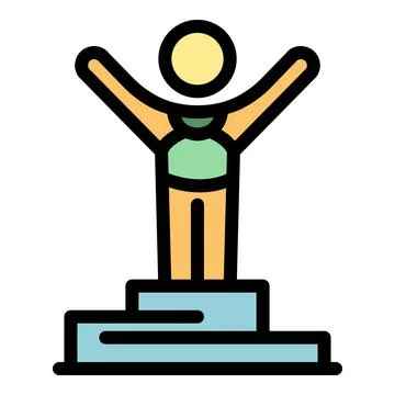 Runner winner icon vector flat Stock Illustration