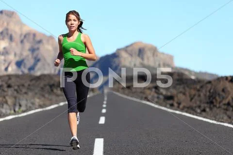 Runner woman running Stock Photos