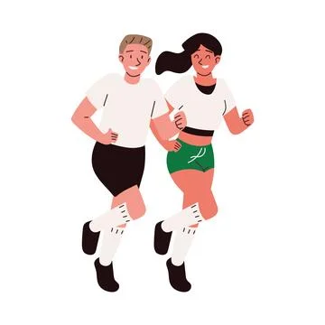 Runner young couple Ilustração Stock
