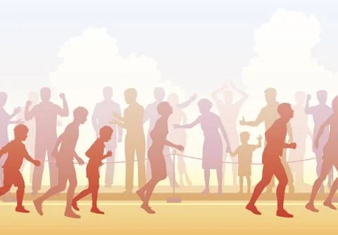 Runners and crowd Stock-Illustration