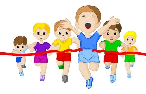 Runners and winner Stock Illustration