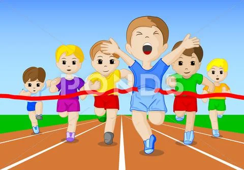 Runners and winner Stock Illustration