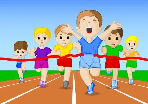 Runners and winner Stock Illustration