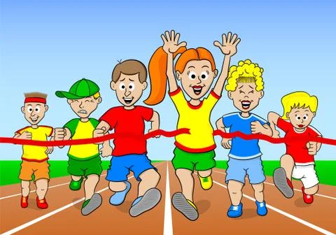 Runners and winner Stock Illustration
