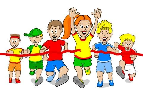 Runners and winner Stock Illustration