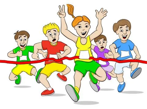 Runners and winner Illustrazione stock
