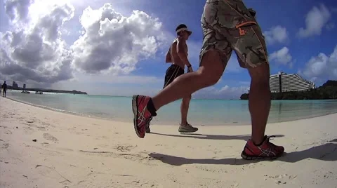 Runners on the beach Video stock 47036523