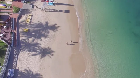 Runners on beach Stock Footage 61832450