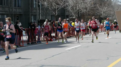 Runners Boston Marathon Stock-Footage 37576052