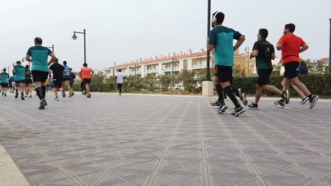 Runners Competing in a 15K Run Stock-Footage 124846807