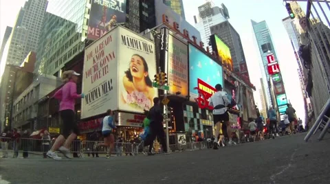 Runners down Seventh Avenue, two A Stock-Footage 51059108