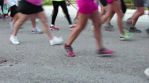 Runners feet Stock Footage 43493953