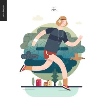 Runners - guy exercising Ilustración de archivo