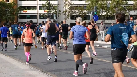 Runners in a Half Marathon Stock-Footage 81371316