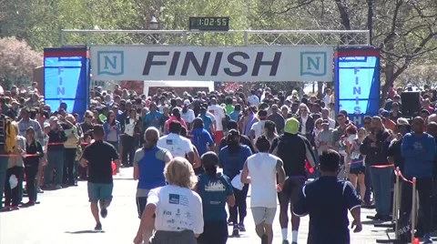 RUNNERS HEAD TO FINISH LINE Stock Footage 50940917