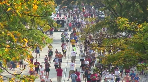 Runners head to Finish Line Video stock 51180546
