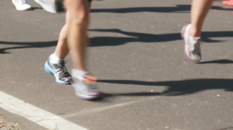 Runners low angle Stock Footage 27818448