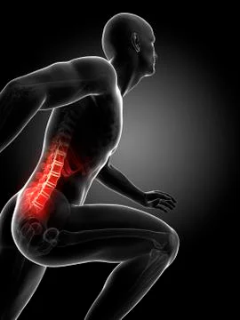 Runner's lower spine, artwork Ilustración de archivo