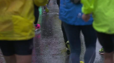 Runners in marathon Stock Footage 58957344