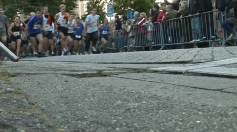 Runners marathon slow motion Stock Footage 535776