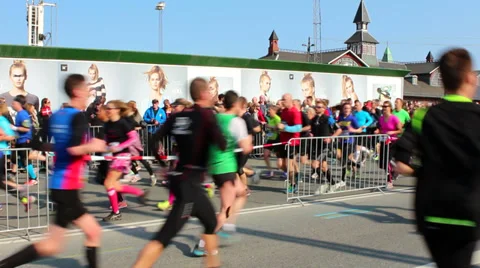 The runners passing by Stock Footage 36784724