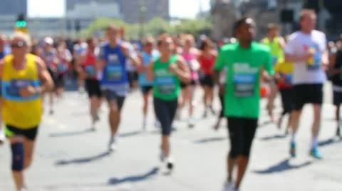 Runners in a road race (blurred) Stock Footage 11667103