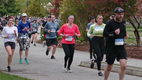 Runners Running During a Marathon - 4K Stock Footage 188868350