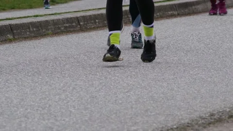 Runners Running During a Marathon - 4K Stock Footage 188870901