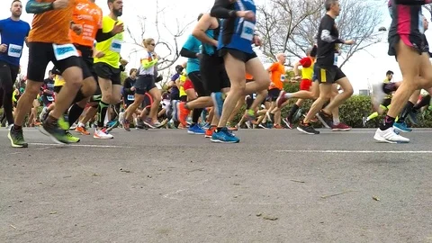 Runners in Slow Motion Video stock 103803422