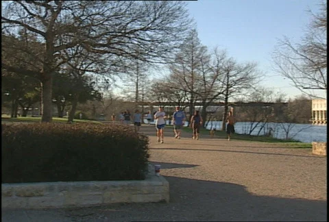 Runners &amp; SRV statue Stock Footage 94807
