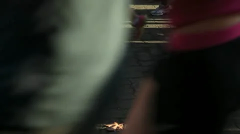 Runners at the start of a 10k race Stock Footage 13974314