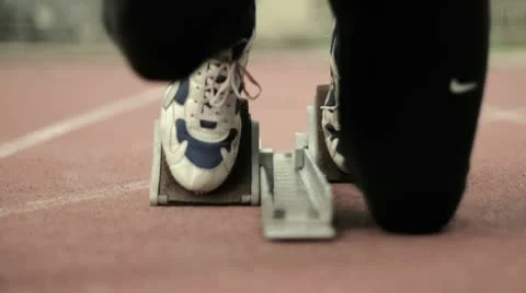 Runners at the start 11 Stock Footage 10769541