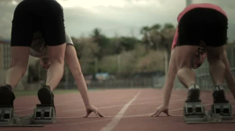 Runners at the start 14 Stock Footage 2373206