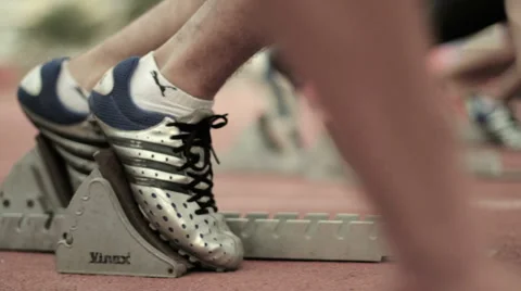 Runners at the start 8 Stock Footage 2374600